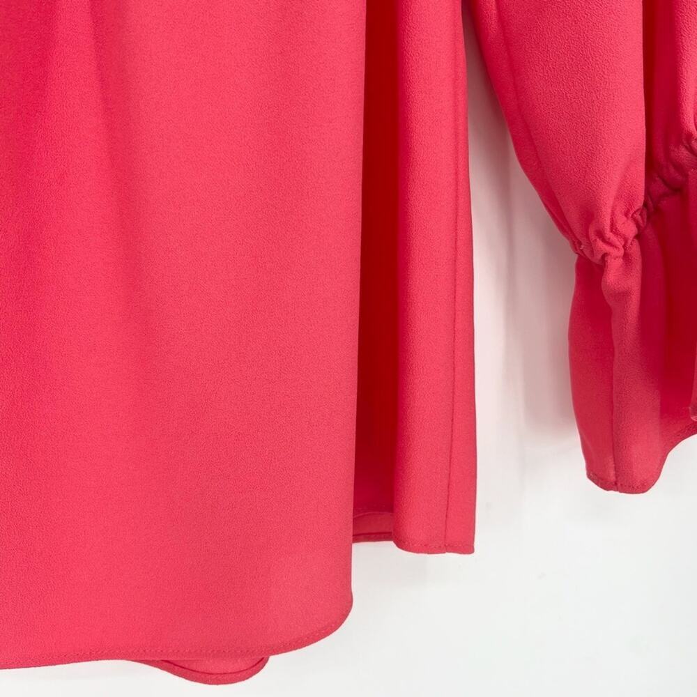 Nicole Miller Artelier Ruffle Sleeve Off the Shoulder‎ Blouse Coral M - Picture 7 of 10